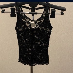 Vintage Floral Black Tank Top